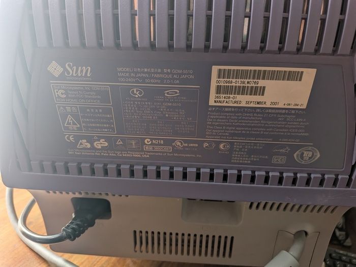 Rare 21inch Sun Microsystems GDM-5510 FD Trinitron CRT Monitor (Sony CPD-G520 Variant)  5800 Hours