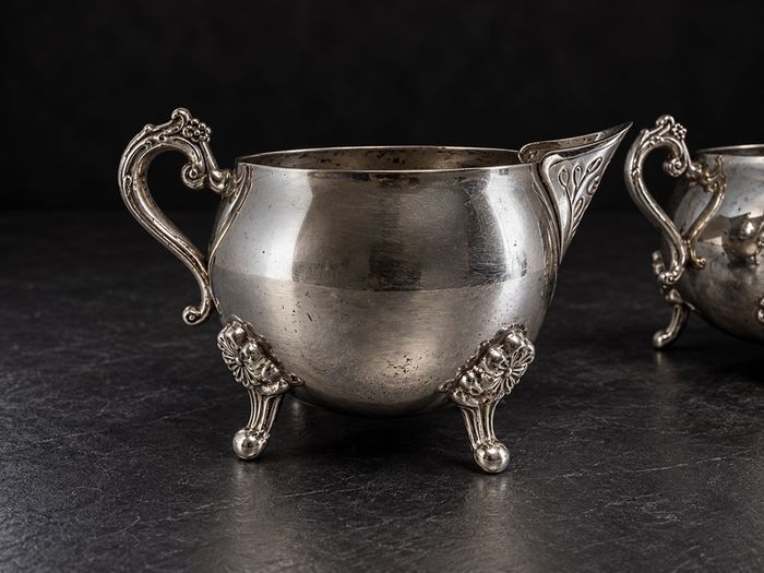 Vintage Silver-Plated Cream & Sugar Set