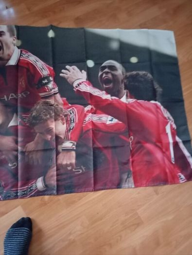 rare Manchester United treble winning year flag