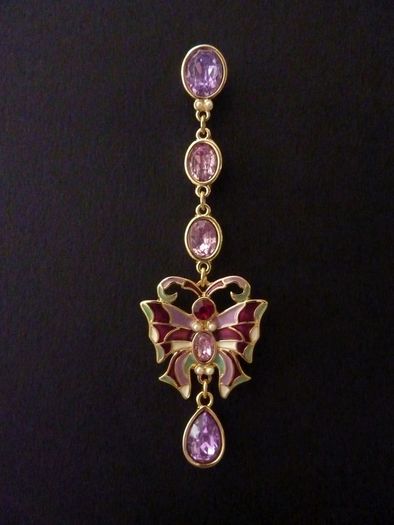 Butterfly Purple Drop Dangle Earrings