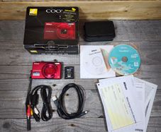 nikon coolpix s6100 digital camera 16MP boxed metallic red