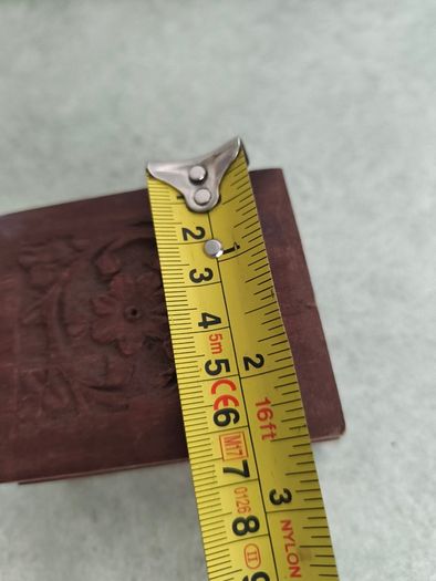 Vintage Small Hinged Carved Floral Wood Box Rings Trinkets