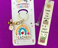 Teacher Gift / End of Term / End of Year Gift Set / Keyring & Bookmark
