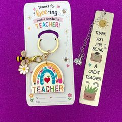 Teacher Gift / End of Term / End of Year Gift Set / Keyring & Bookmark