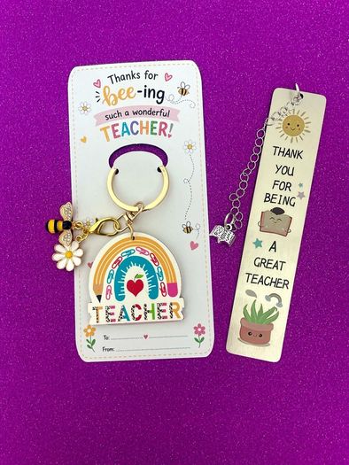Teacher Gift / End of Term / End of Year Gift Set / Keyring & Bookmark