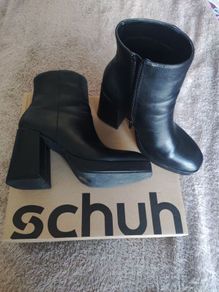 Black platform ankle boots