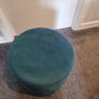 Velvet teal stool Image 2