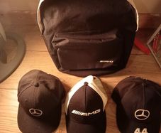 3 x mercedes AMG limited edition Caps plus AMG gearbag
