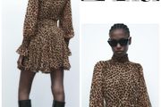 Zara Animal Print Dress Leopard
