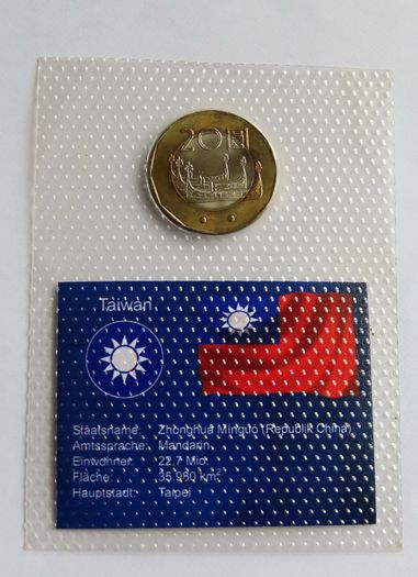 Taiwan Bimetal collector coin | 20 Yuan 2001 | Mona Rudao, Sediq chieftain | Sealed