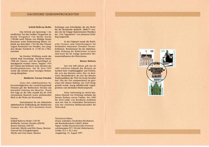 1997 Bundes Republic Deutschland (Germany) Federal Annual Stamp EFT Collection incl 45 images of contents