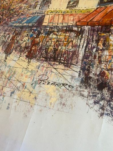 Large Hand Painted Oil on Canvas - Vintage Parisienne Scene