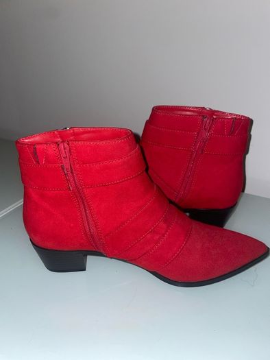 M&S Red suede ankle boot - Size 4.5