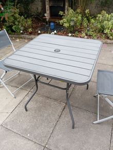Garden table and two chairs