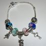 Christmas Pandora Style Bracelet with Tibetan Bead and Pandora Style Beads 925 Image 3