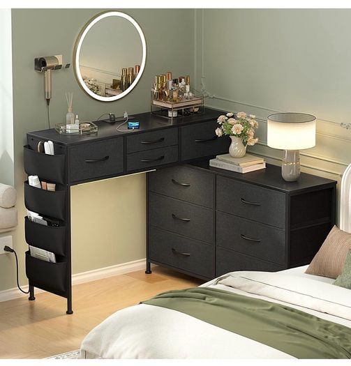 170cm Chest of Drawers with Charging Station and LED Light