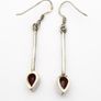 Vintage 925 Sterling Silver Garnet Earrings Image 4