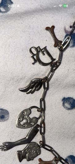 CHRISTIAN DIOR Vintage Silver Tone Figural Charm Necklace
