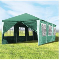 3 x 9 m Gazebo,  Protection Party Tent, MaterialHigh-Quality Garden Tent with 8 Side Panels, for Wedding, Party, Garden, Market