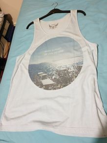 burton light blue grey small medium tank top