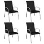 5 Piece Outdoor Dining Set Steel Black Image 5