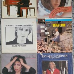6 Vintage Vinyl LP Records Neil Sedaka, Vicky Leandros, Tom Petty, Vera Lynn, Jennifer Rush, Richard Clayderman