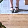 Brown and khaki green slip on low high heels Image 3