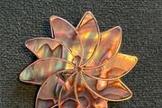 Vintage silver plated abalone brooch