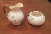 Antique Milk &amp; Sugar Belleek Black Mark