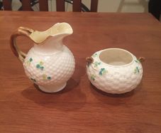 Antique Milk & Sugar Belleek Black Mark