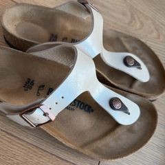 Birkenstock Gizeh Pearl white sandals shoes size 36