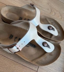 Birkenstock Gizeh Pearl white sandals shoes size 36