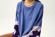 Fab Bohemela Blue Sweatshirt Size XL