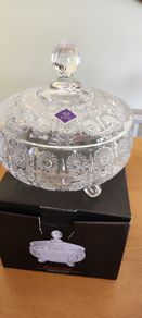 Bohemia Crystal Bonbonniere with Cover and Legs -Hand Cut -