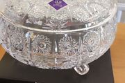 Bohemia Crystal Bonbonniere with Cover and Legs -Hand Cut -