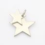 Vintage Signed 925 Sterling Silver Double Star Charm Image 3