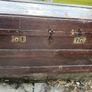 Wooden and metal domed steamer chest Image 3