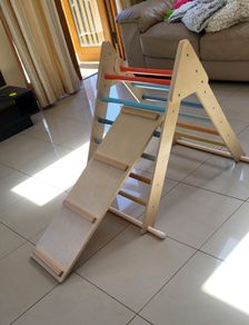 Toddler climbing frame with slide