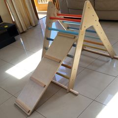 Toddler climbing frame with slide