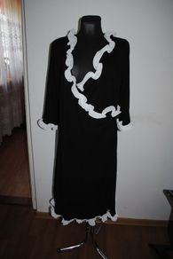 Pompoos design by Harald Glockler black and white midi crossover  dress size UK16 EU44 Postage included
