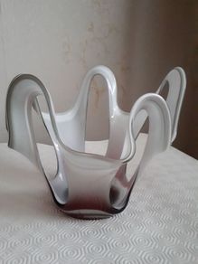 Off White & Wine Glass Ornament/Candle Holder