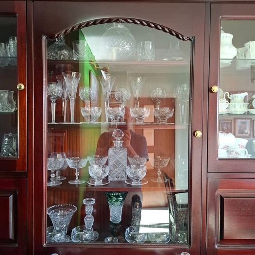 Dining Display Cabinet Carved Mahogany