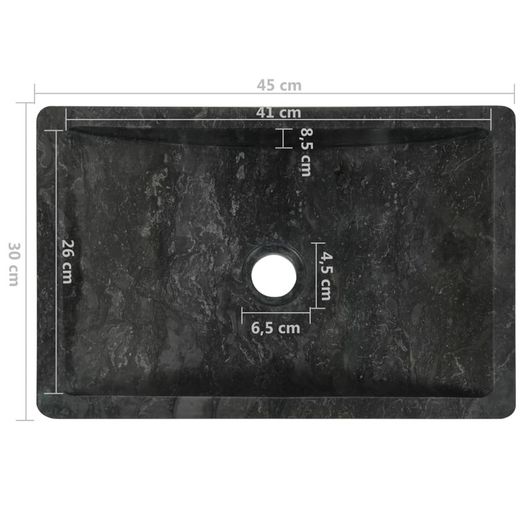 Sink 45x30x12 cm Marble Black