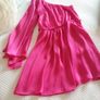 Cerise Pink One-Shoulder Dress - Size 8 Image 5
