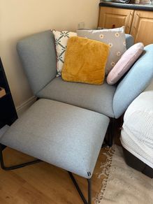 Armchair and footrest
