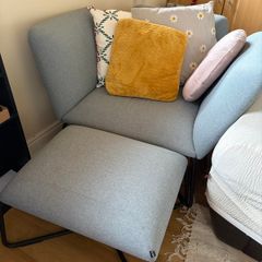 Armchair and footrest