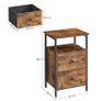 Bedside table with 2 drawers Image 4