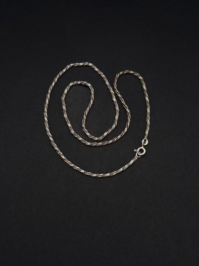 925 Vintage Italian Sterling Silver Wheat Spiga Chain