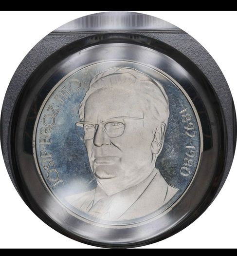 PR67DCAM PCGS 1000 Dinara 1980 Yugoslavia Silver Coin Death Of Tito