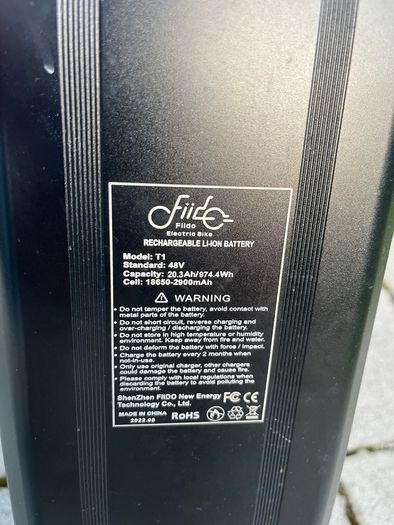 Fiido T1 Original Battery  48V 20.3Ah (974Wh)